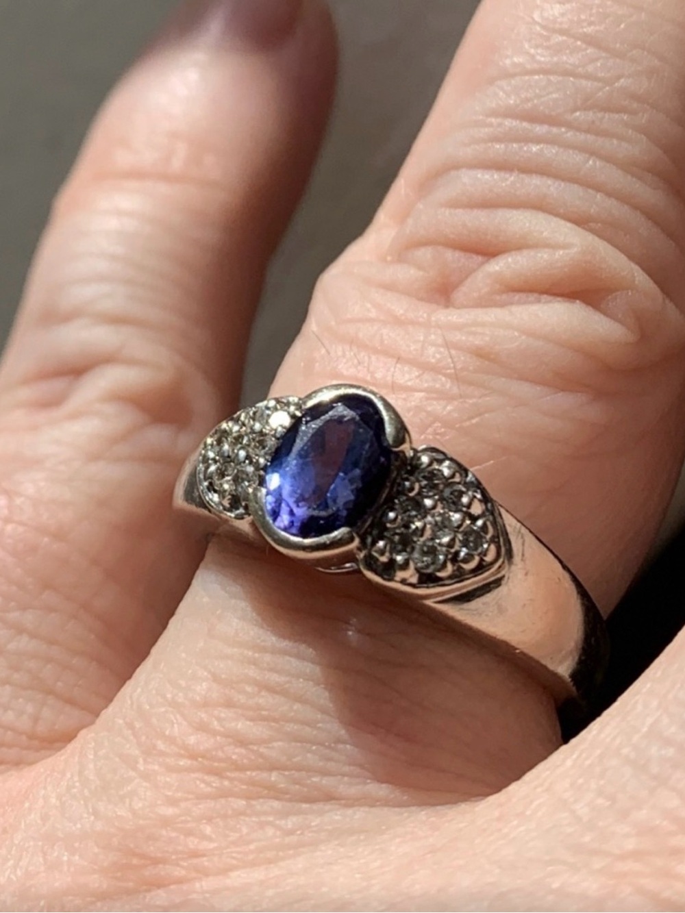 Levian Solid 14K white gold tanzanite and Diamond Accent women’s ring sz 6.25 - Picture 5 of 10